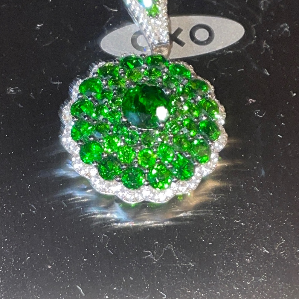 925 Silver Green Chrome Diopside Gemstone Pendant
